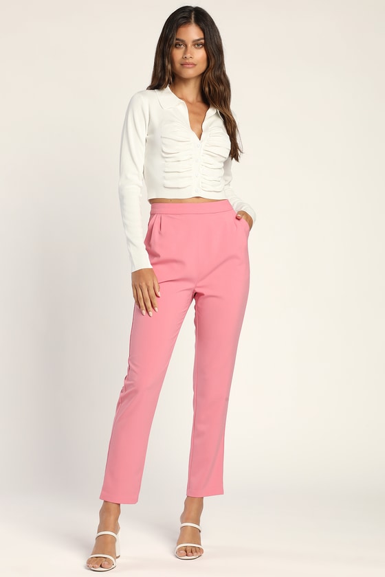 pink dress trousers
